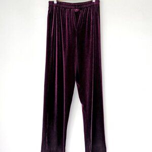 Plum Stretch Velveteen Pull on Straight leg pants sz 8